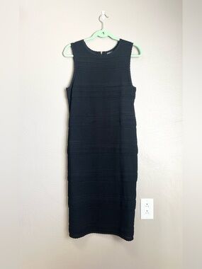 Whitney Port Black Pointelle Column Knit Dress